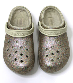 Crocs Lined Glitter Unisex Sparkle Rainbow Size Women's 10 Men's 8